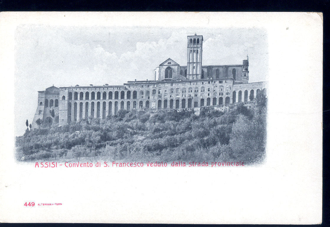ASSISI - CONVENTO DI S. FRANCESCO VEDUTO DALLA STRADA PROVIN