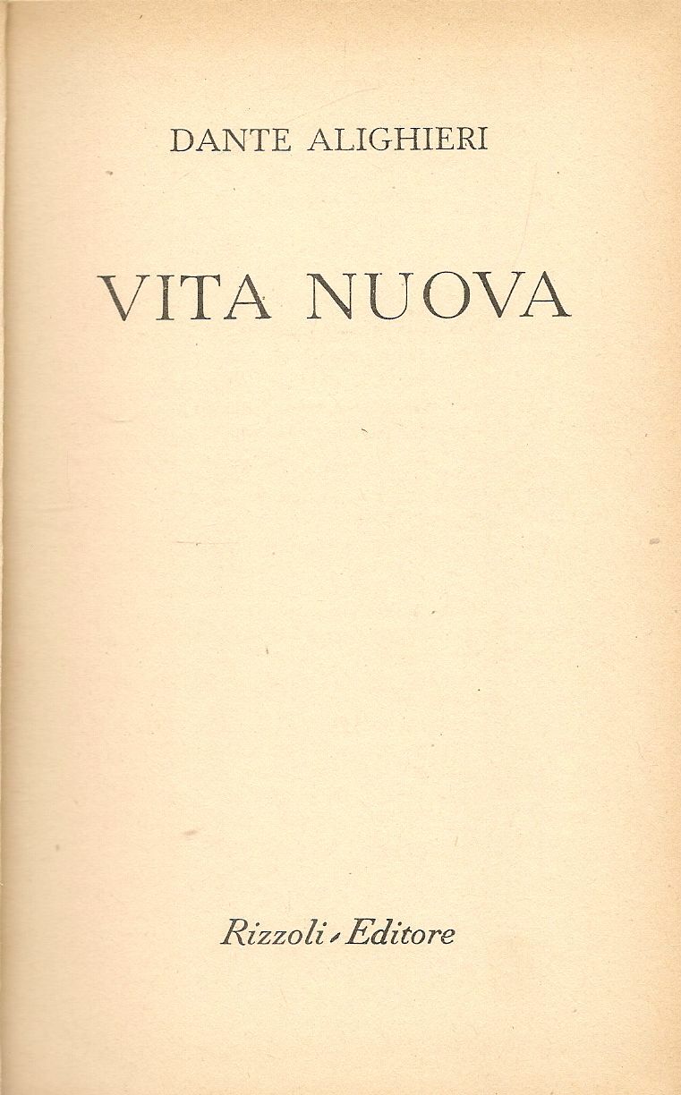VITA NUOVA - DANTE ALIGHIERI - BUR RIZZOLI 1952 ED. RILEGATA