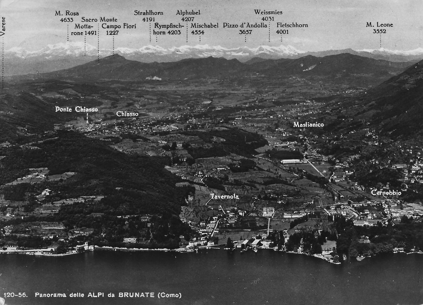 PANORAME DELLE ALPI DA BRUNATE COMO - VIAGGIATA