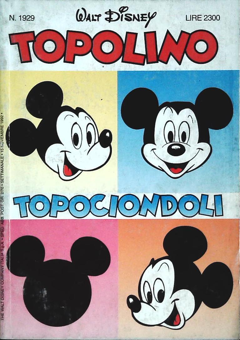 TOPOLINO N. 1929 - 15 NOVEMBRE 1992