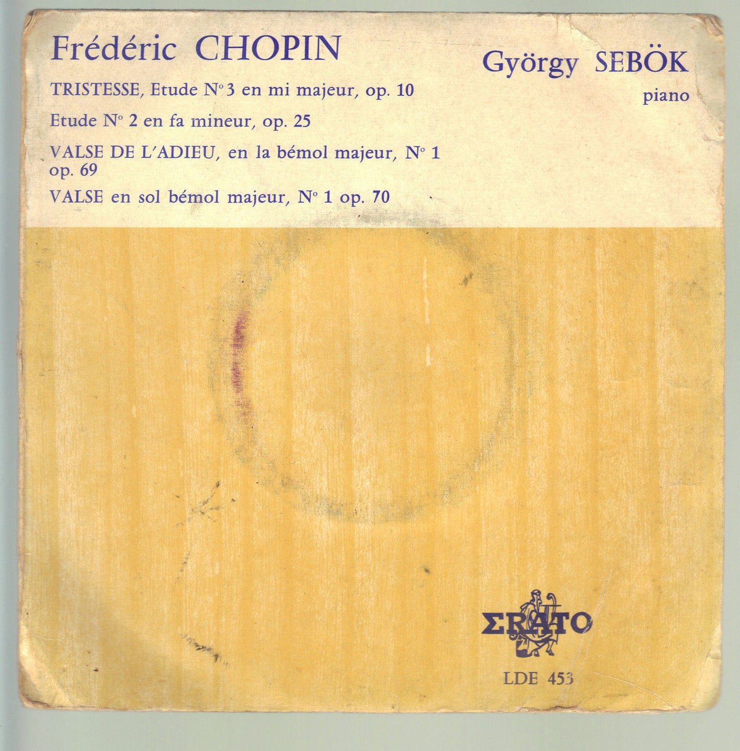 TRISTESSE - ETUDE N°2 = VALSE DE L'ADIEU - VALSE op. 70 # CHOPIN # GYORGY SEBOK
