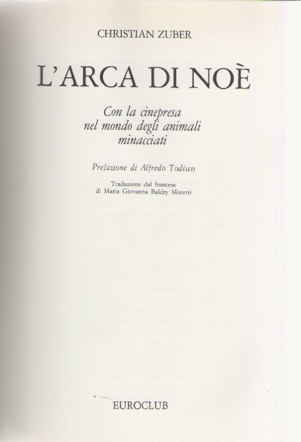 L'ARCA DI NOE' - CHRISTIAN ZUBER EUROCLUB 1977