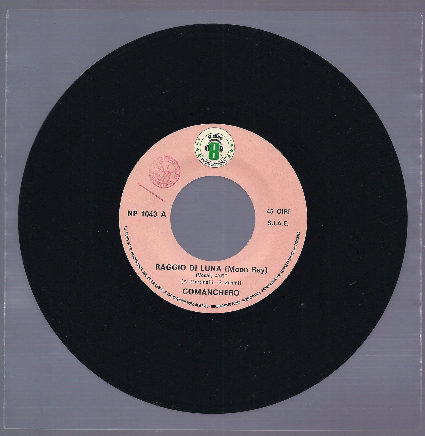 RAGGIO DI LUNA ( Moon Ray ) vocal - instrumental == COMANCHERO