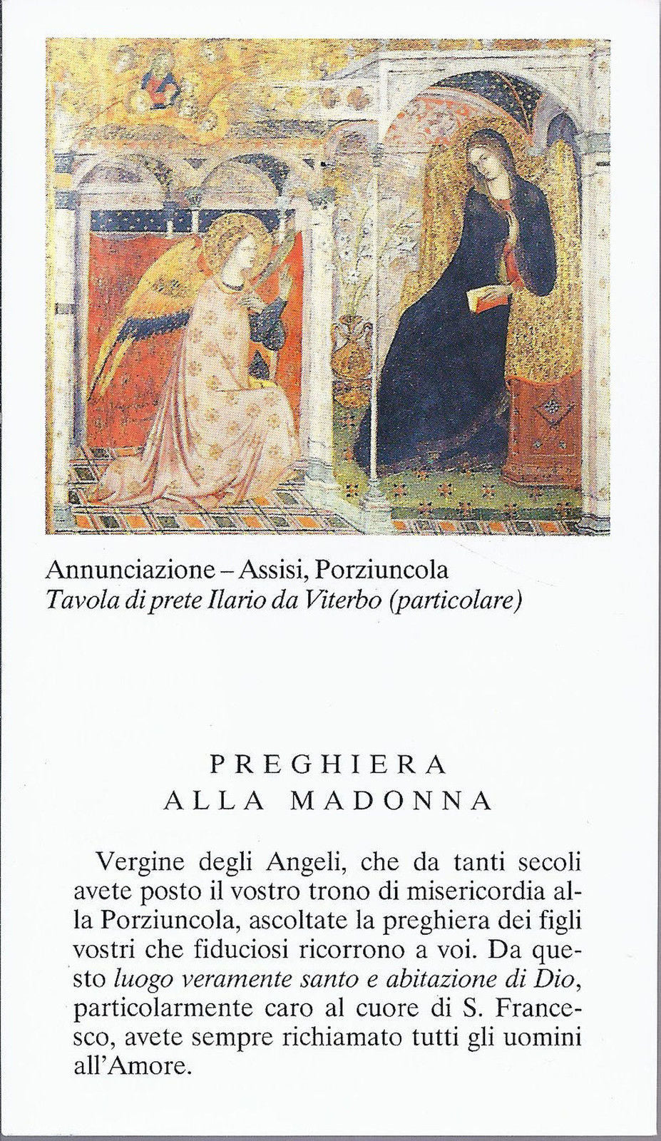 ANNUNCIAZIONE di Ilario da Viterbo - Porziuncola di Assisi