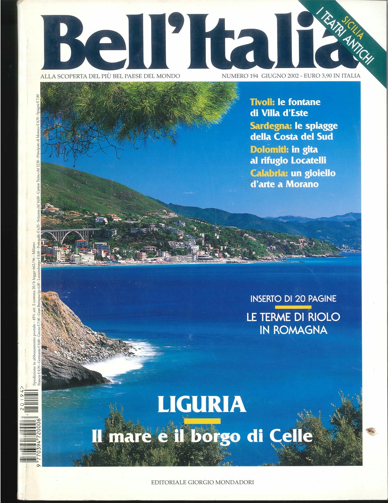 BELL'ITALIA N. 194 - GIUGNO 2002 - LIGURIA BORGO DI CELLE - TIVOLI - MORANO