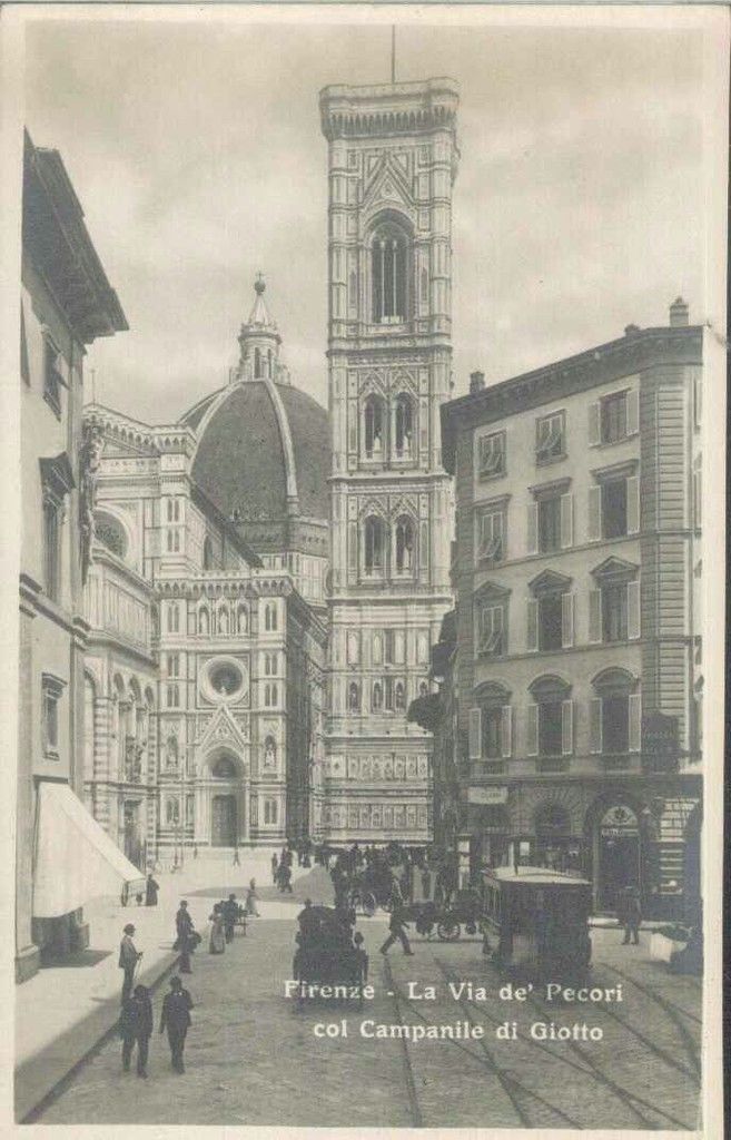FIRENZE - LA VIA DE PECORI COL CAMPANILE - NV - TRAM
