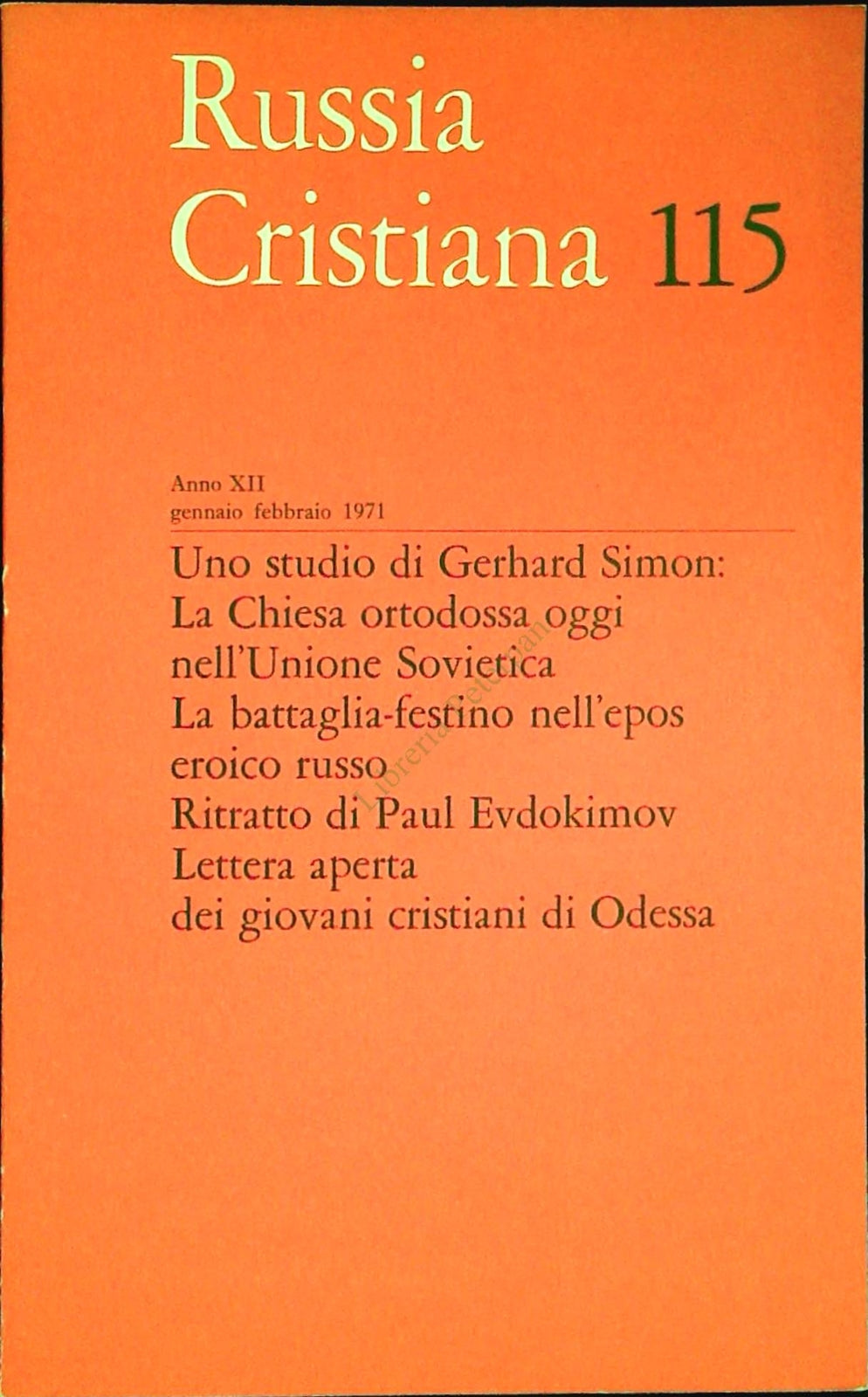 RUSSIA CRISTIANA N. 115 - GENNAIO-FEBBRAIO 1971