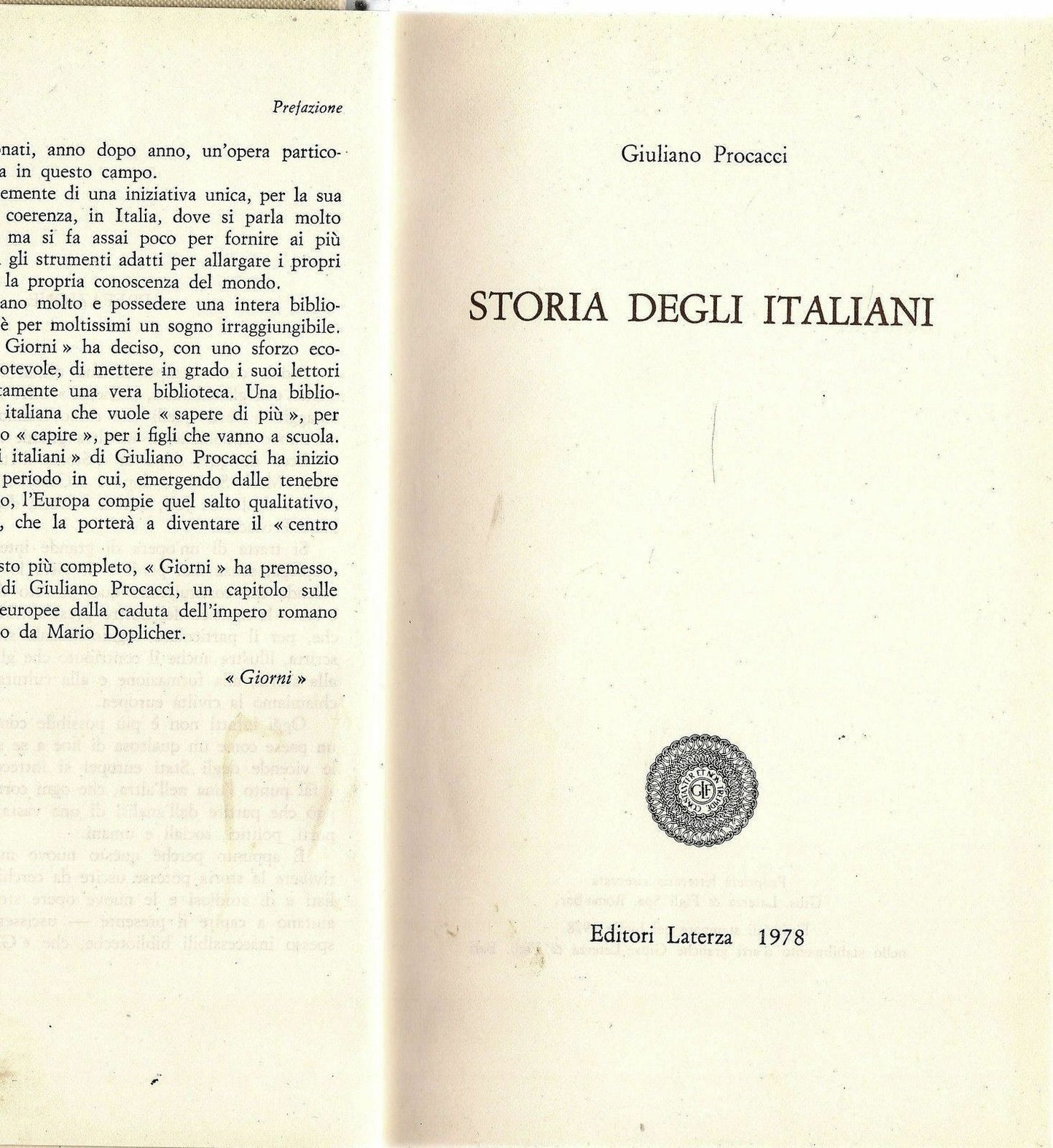 STORIA DEGLI ITALIANI - GIULIANO PROCACCI