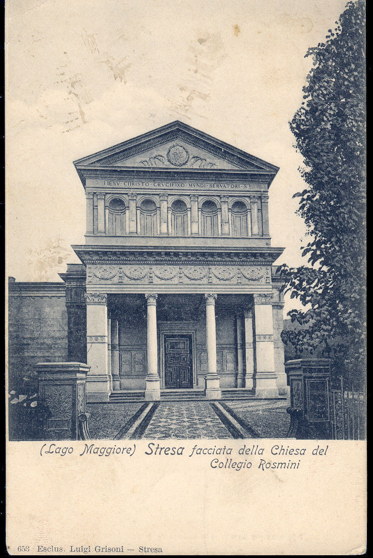 STRESA - FACCIATA DELLA CHIESA DEL COLLEGIO ROSMINI - V1916