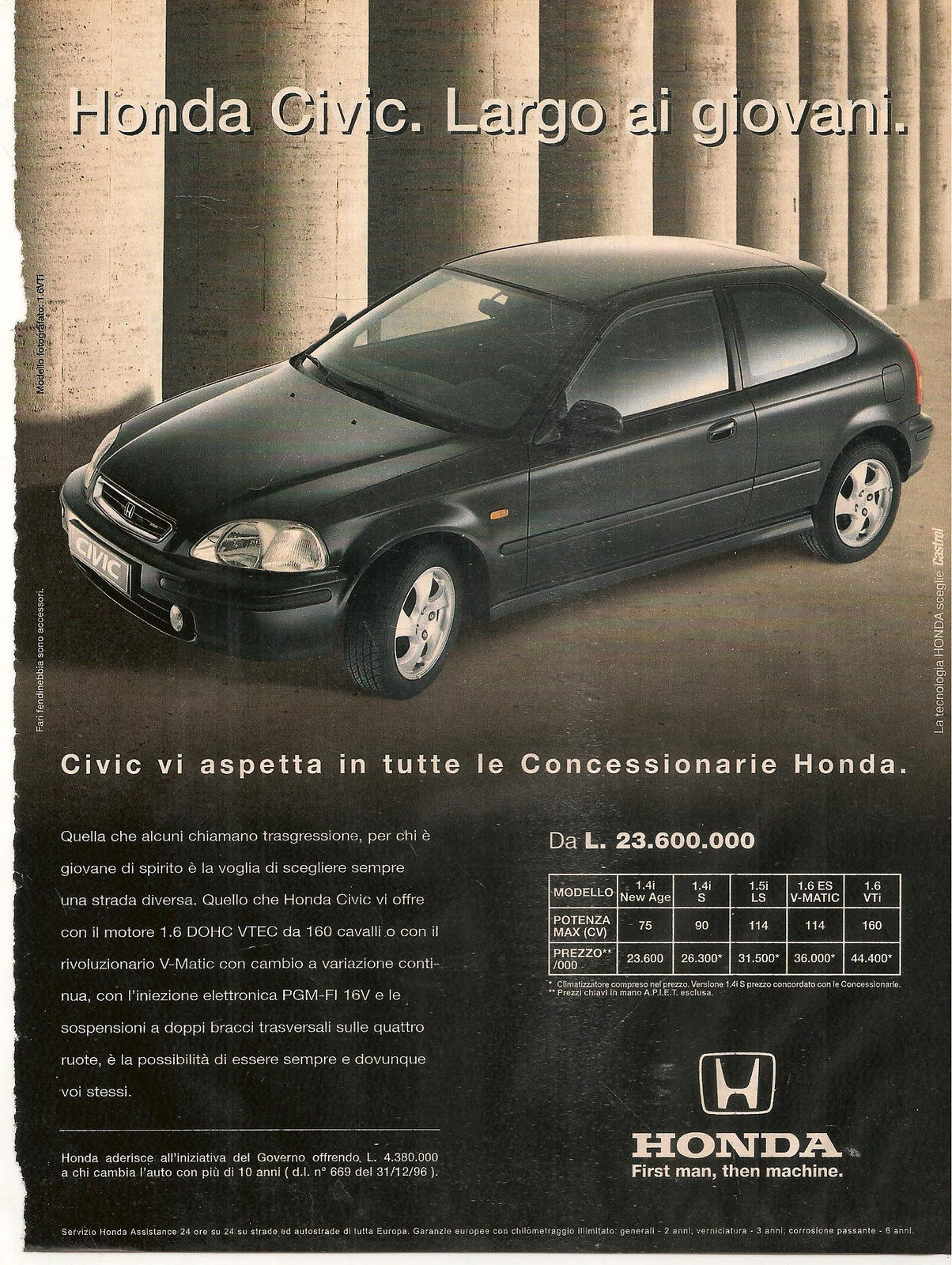 HONDA CIVIC. LARGO AI GIOVANI - ADVERTISING