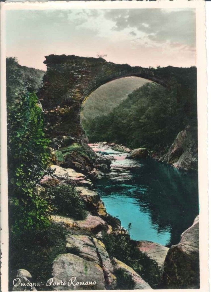 OMEGNA - PONTE ROMANO - 1954 - ACQUARELLATA