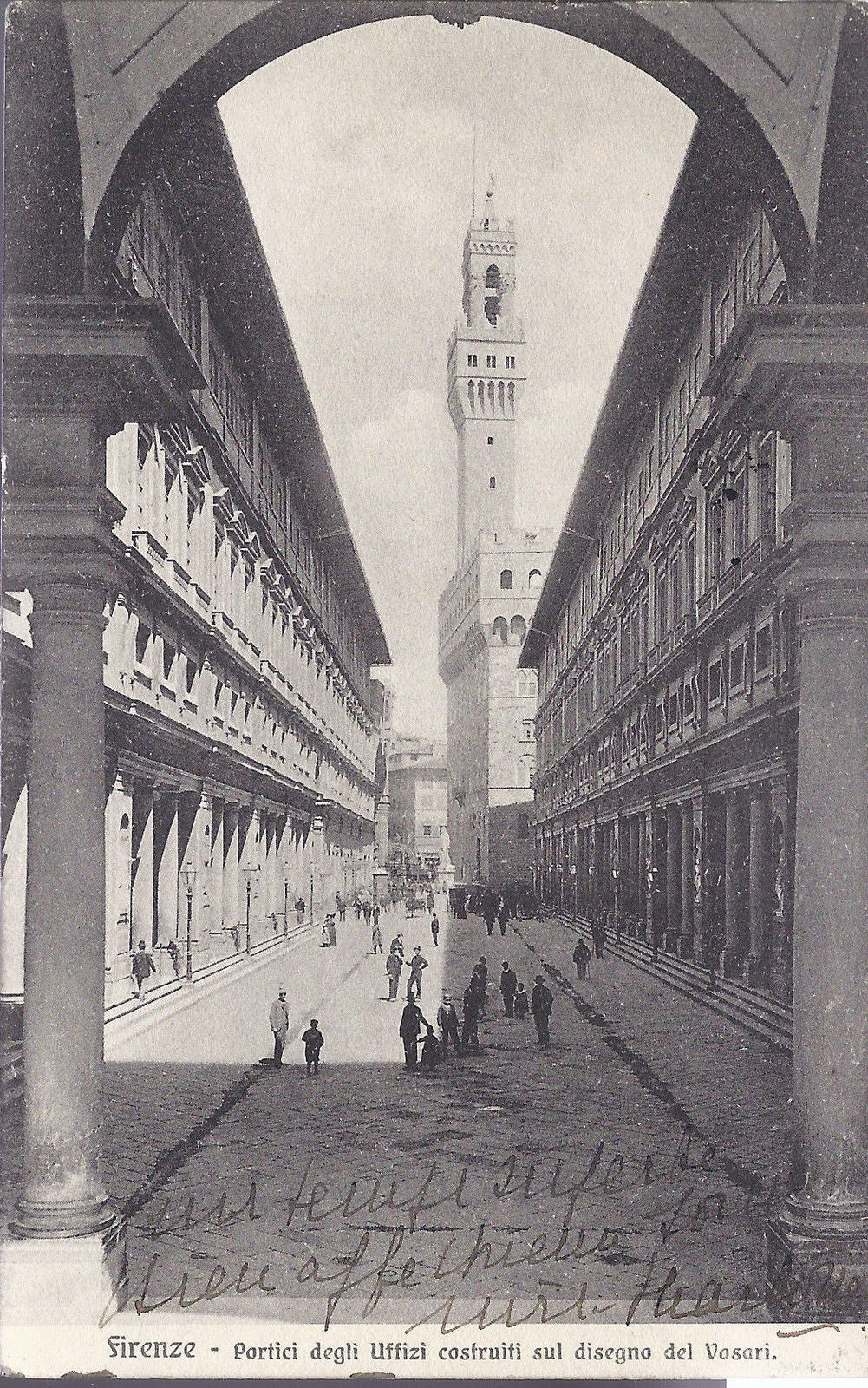 FIRENZE - PORTICI DEGLLI UFFIZI COSTRUITI SU DISEGNO DEL VAS
