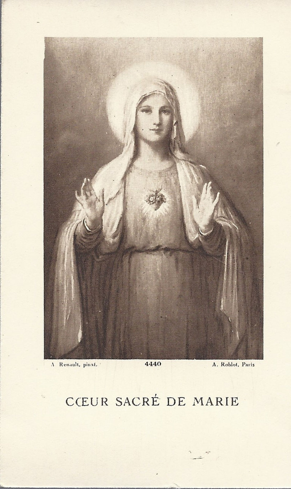 COEUR SACRE' DE MARIE - SANTINO HOLY CARD - AS015-381