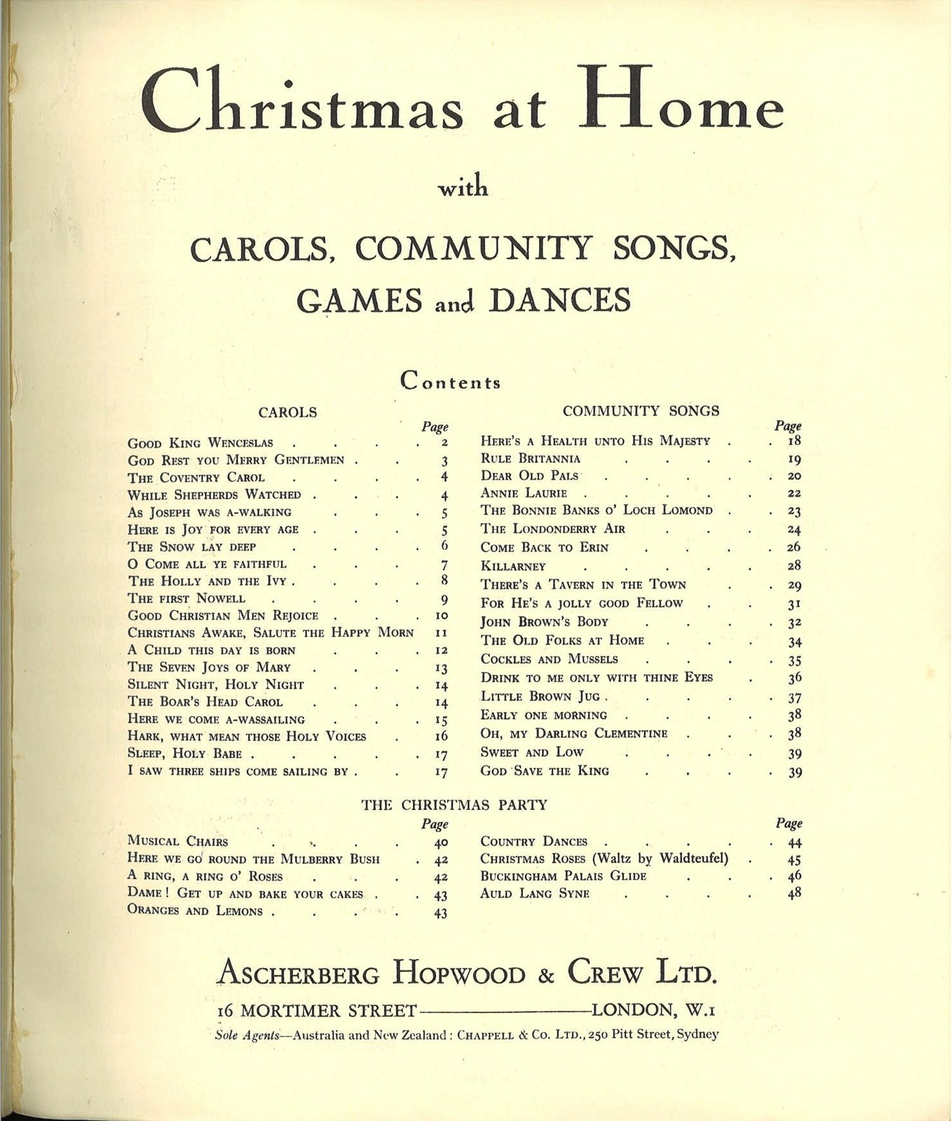 CHRISTMAS AT HOME. 48 MUSICAL PIECES - SPARTITO-SHEET MUSIC