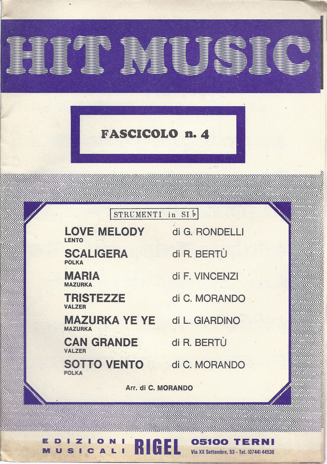 HIT MUSIC Fascicolo n°4 - 7 BRANI # SPARTITO