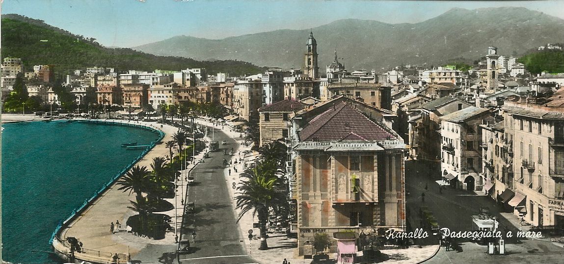 RAPALLO - PASSEGGIATA A MARE - V1959 - ACQUARELLATA - BABY CARD