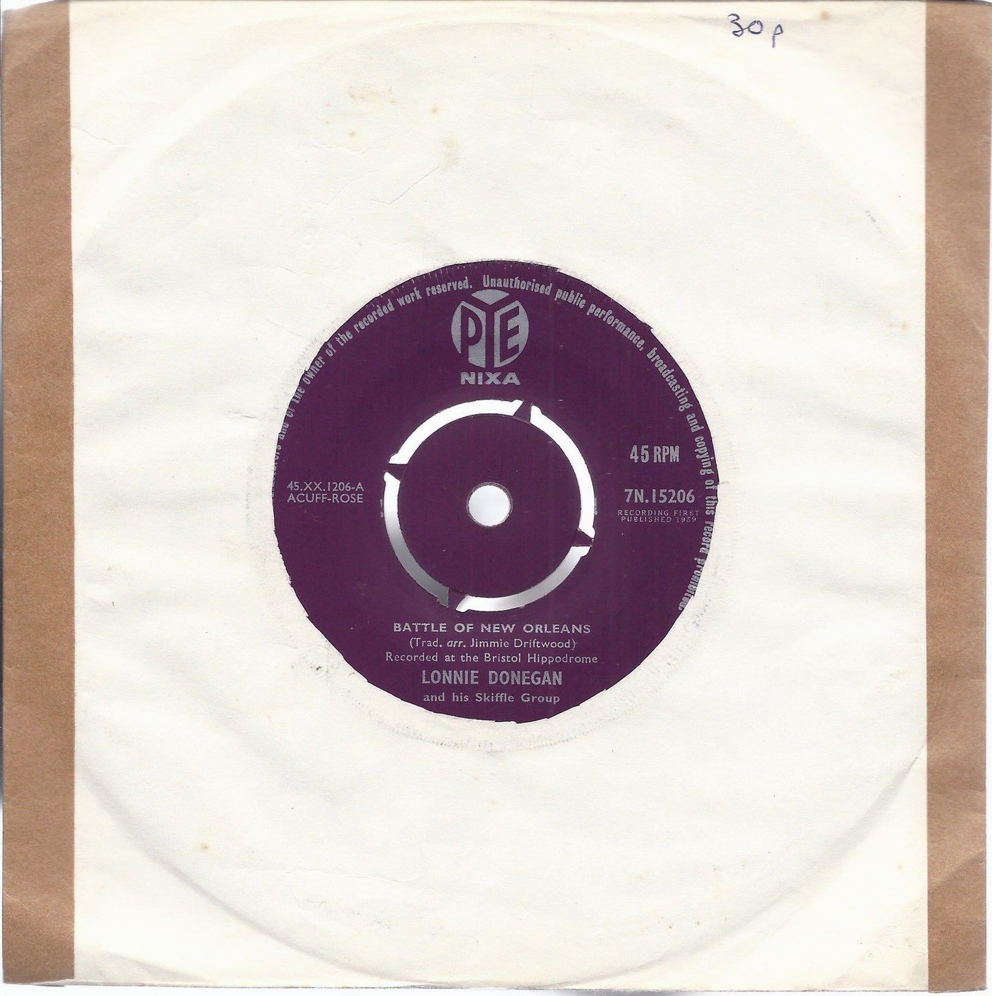 BATTLE OF NEW ORLEANS - DARLING COREY = LONNIE DONEGAN