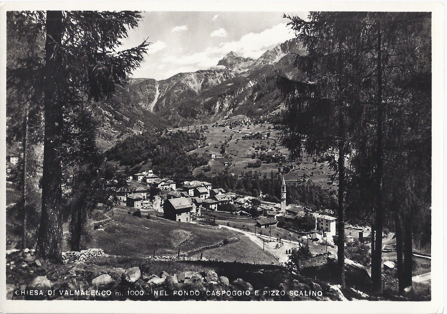 CHIESA VALMALENCO - NEL FONDO CASPOGGIO E PIZZO SALINO - V 1
