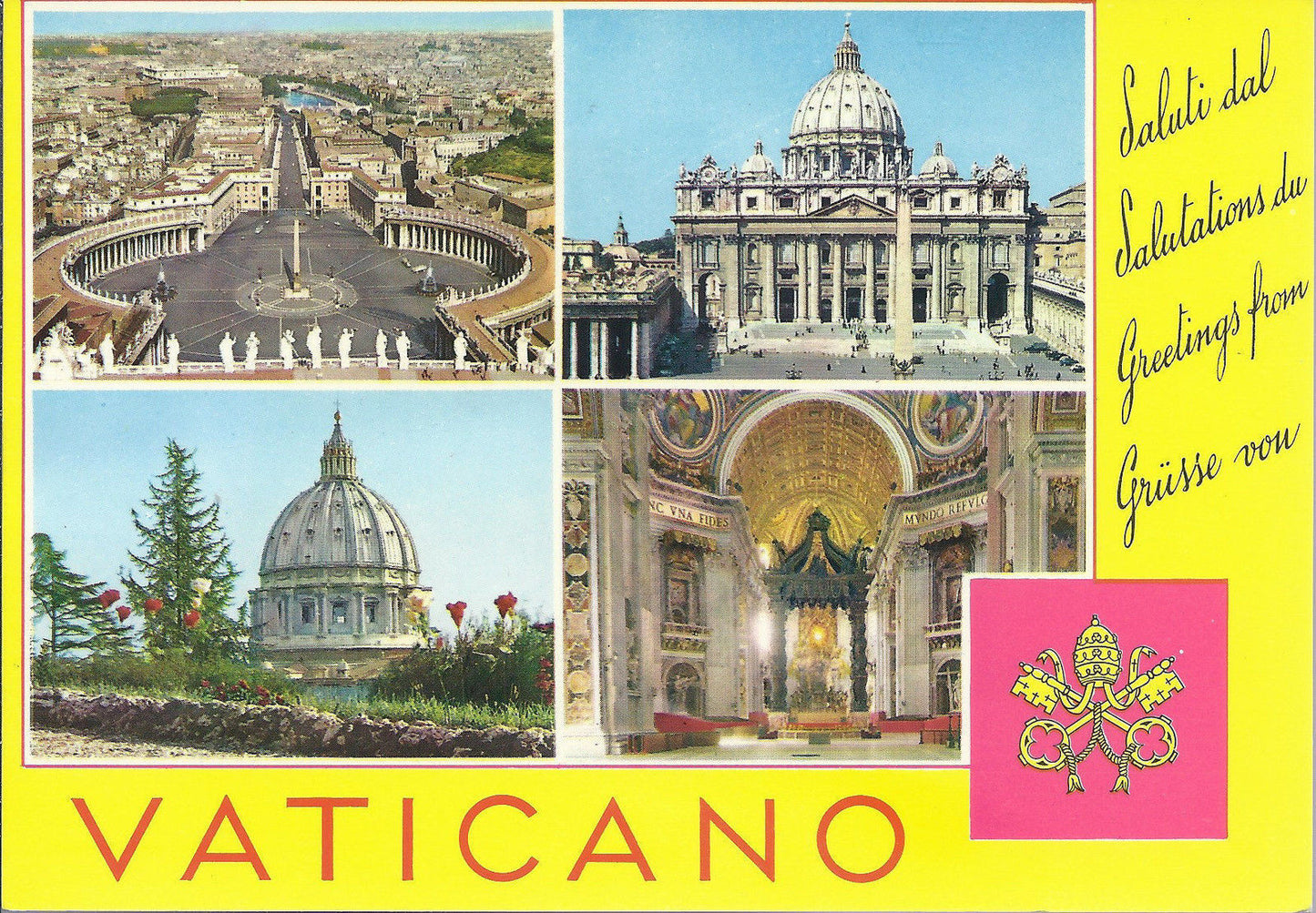 ROMA - VATICANO - SALUTI - 4 VEDUTE - NV