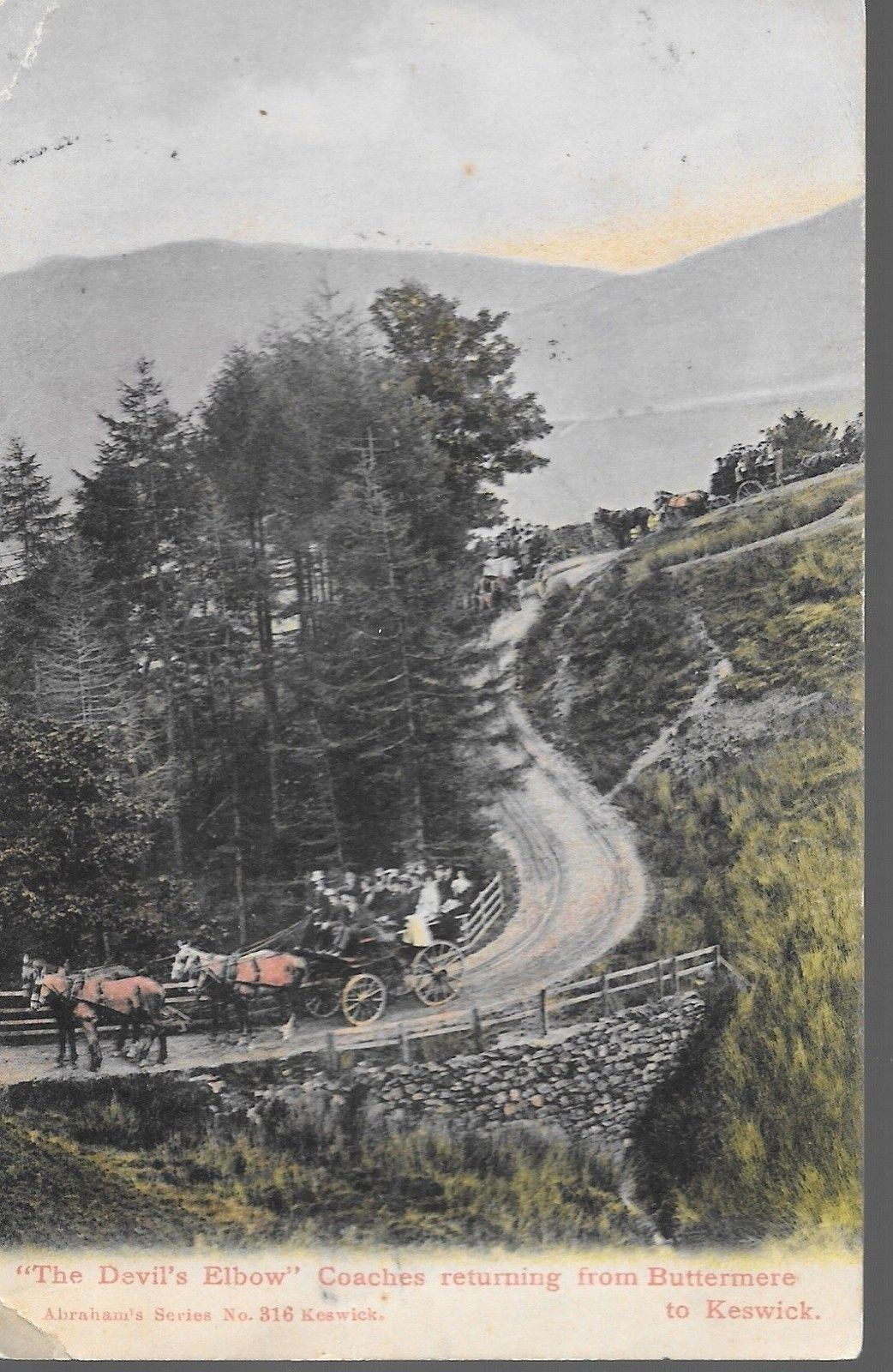THE DEVIL'S ELBOW - COACHES RETURNING FROM BUTTERMERE T