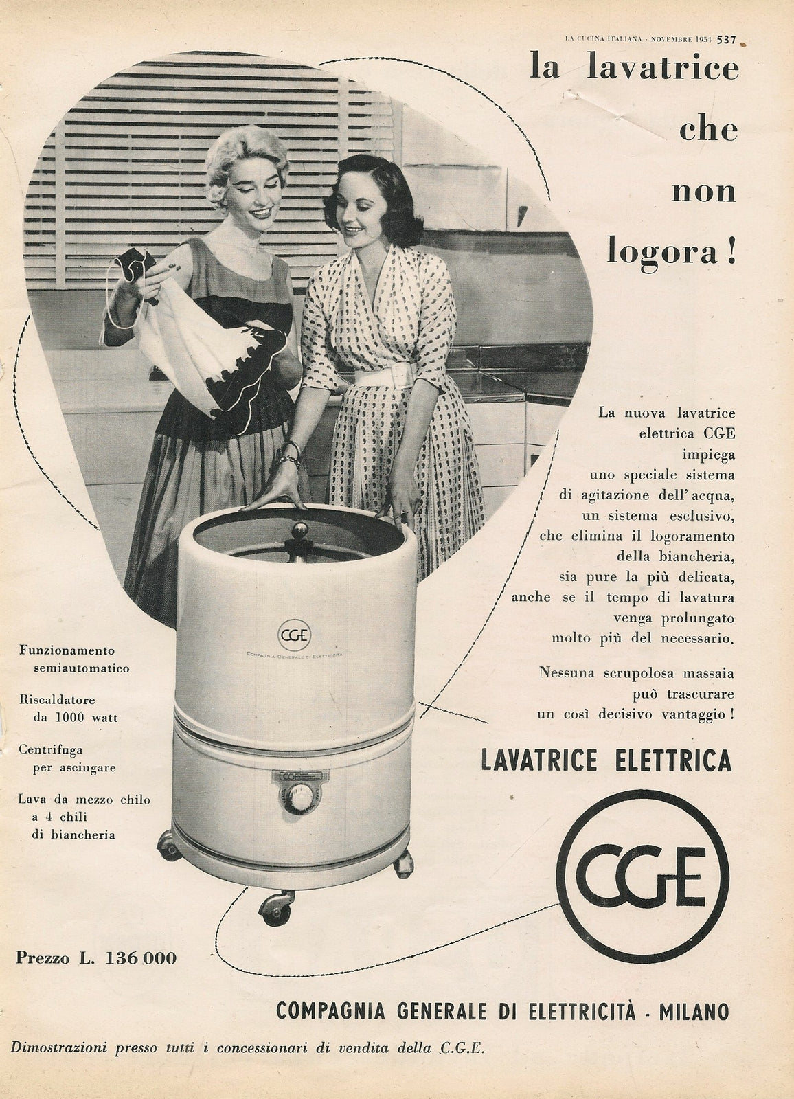 LAVATRICE ELETTRICA CGE - ADVERTISING