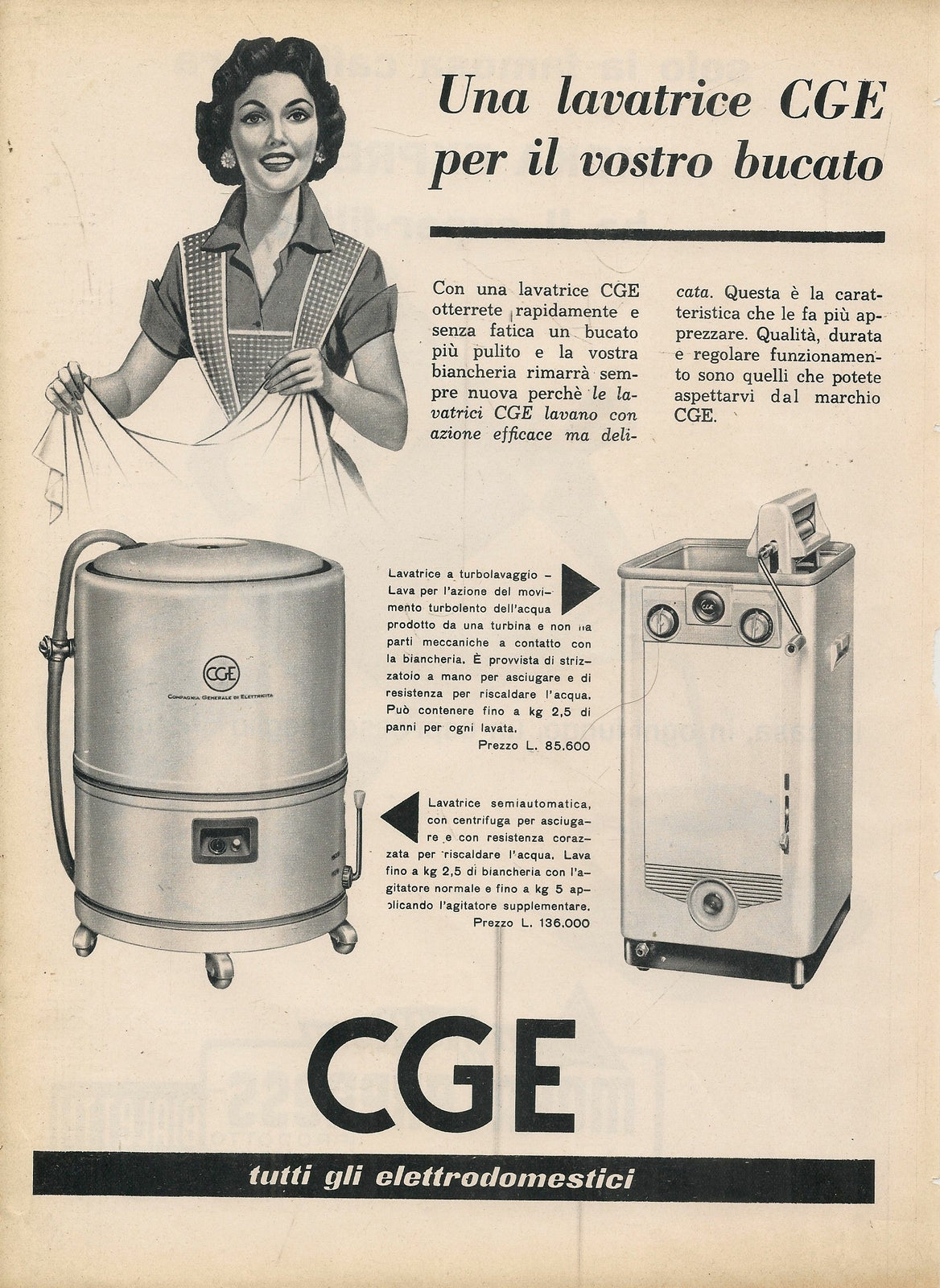 UNA LAVATRICE CGE PER IL VOSTRO BUCATO - ADVERTISING