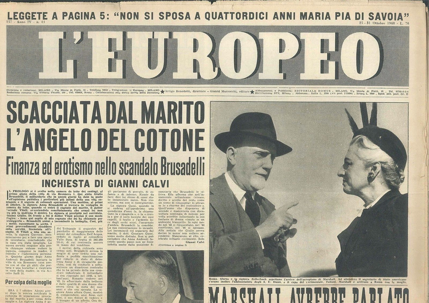 L'EUROPEO - ANO IV° - N 44 - 31 OTTOBRE 1948