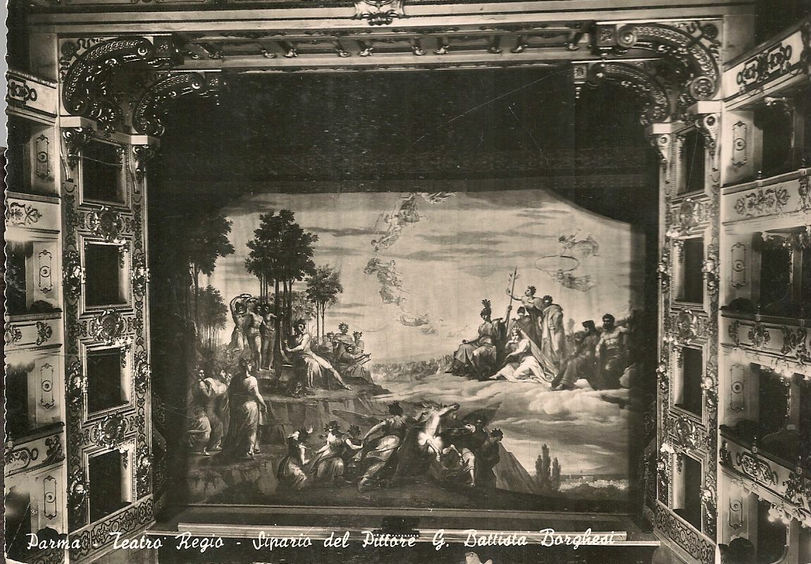 PARMA - TEATRO REGIO. SIPARIO PITTORE G.B. BORGHESI - V ANNI 50-60