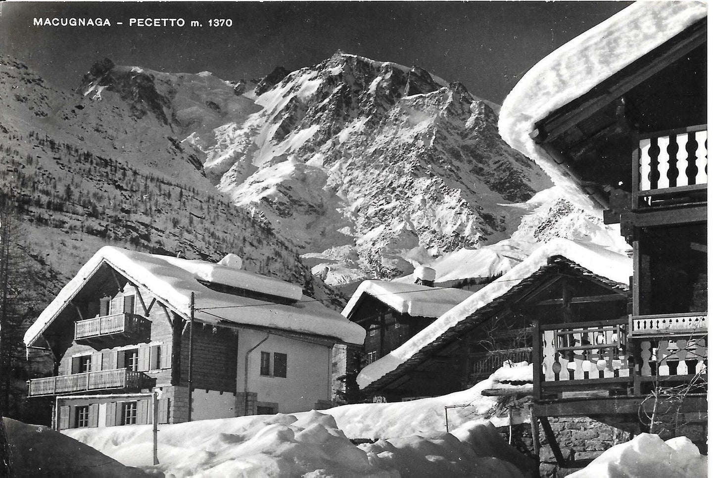 MACUGNAGA - PECETTO - PANORAMA INVERNALE - V1962
