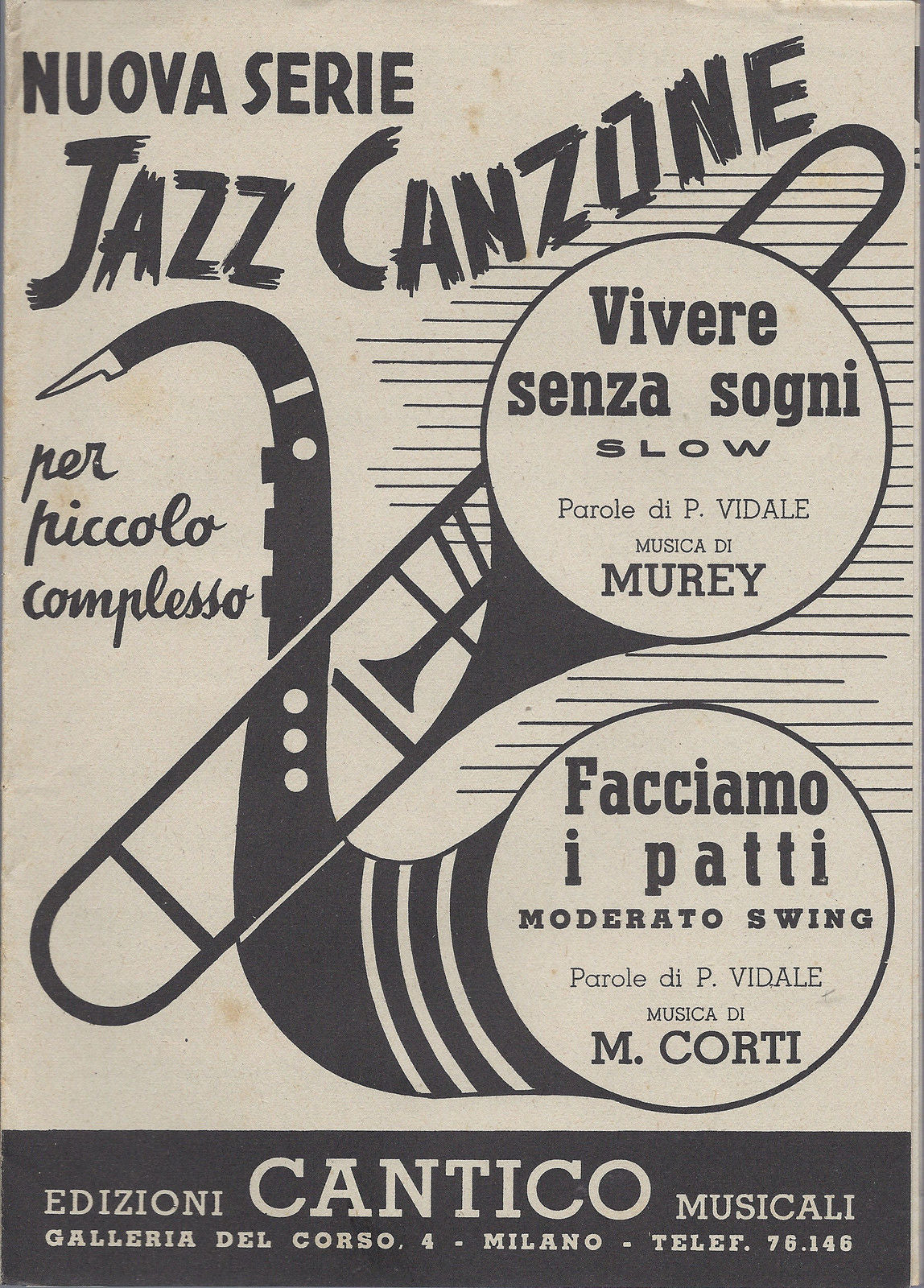 VIVERE SENZA SOGNI Vidale-Murey - FACCIAMO I PATTI Vidale-Corti # SPARTITO