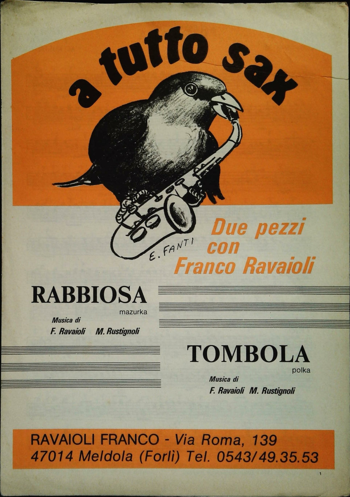 RABBIOSA-TOMBOLA - FRANCO RAVAIOLI - SPARTITO-SHEET MUSIC
