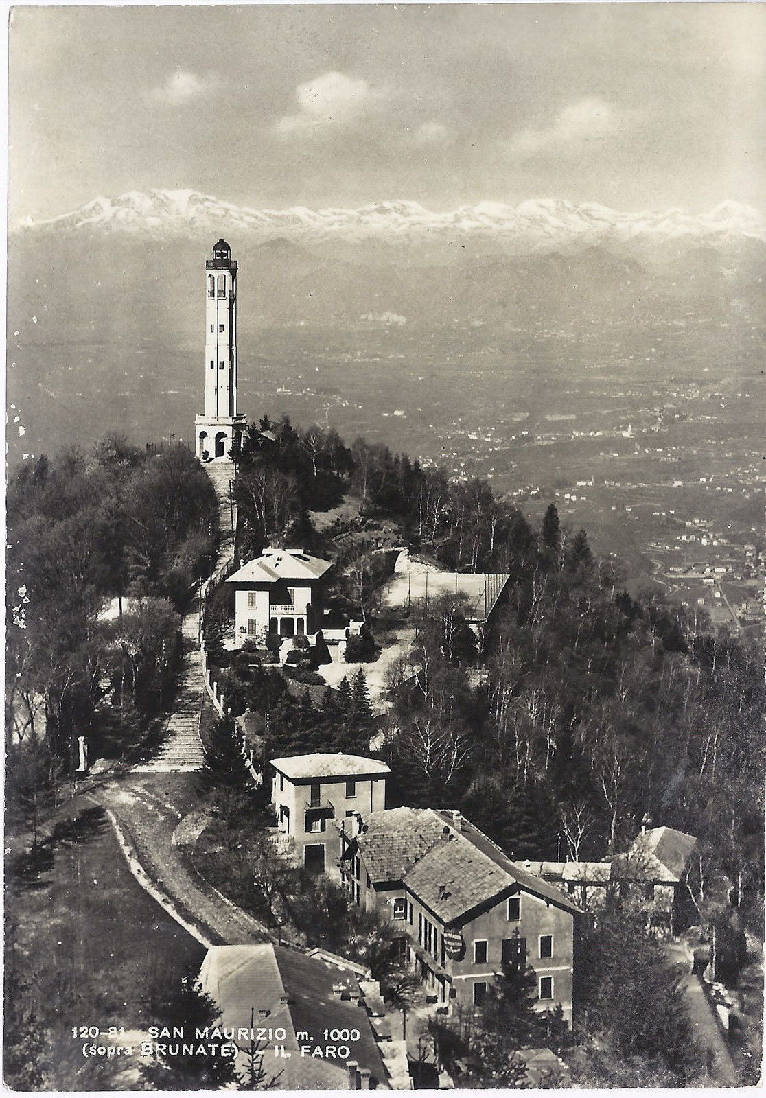 SAN MAURIZIO sopra BRUNATE - IL FARO - V 1953 - Timbro Faro