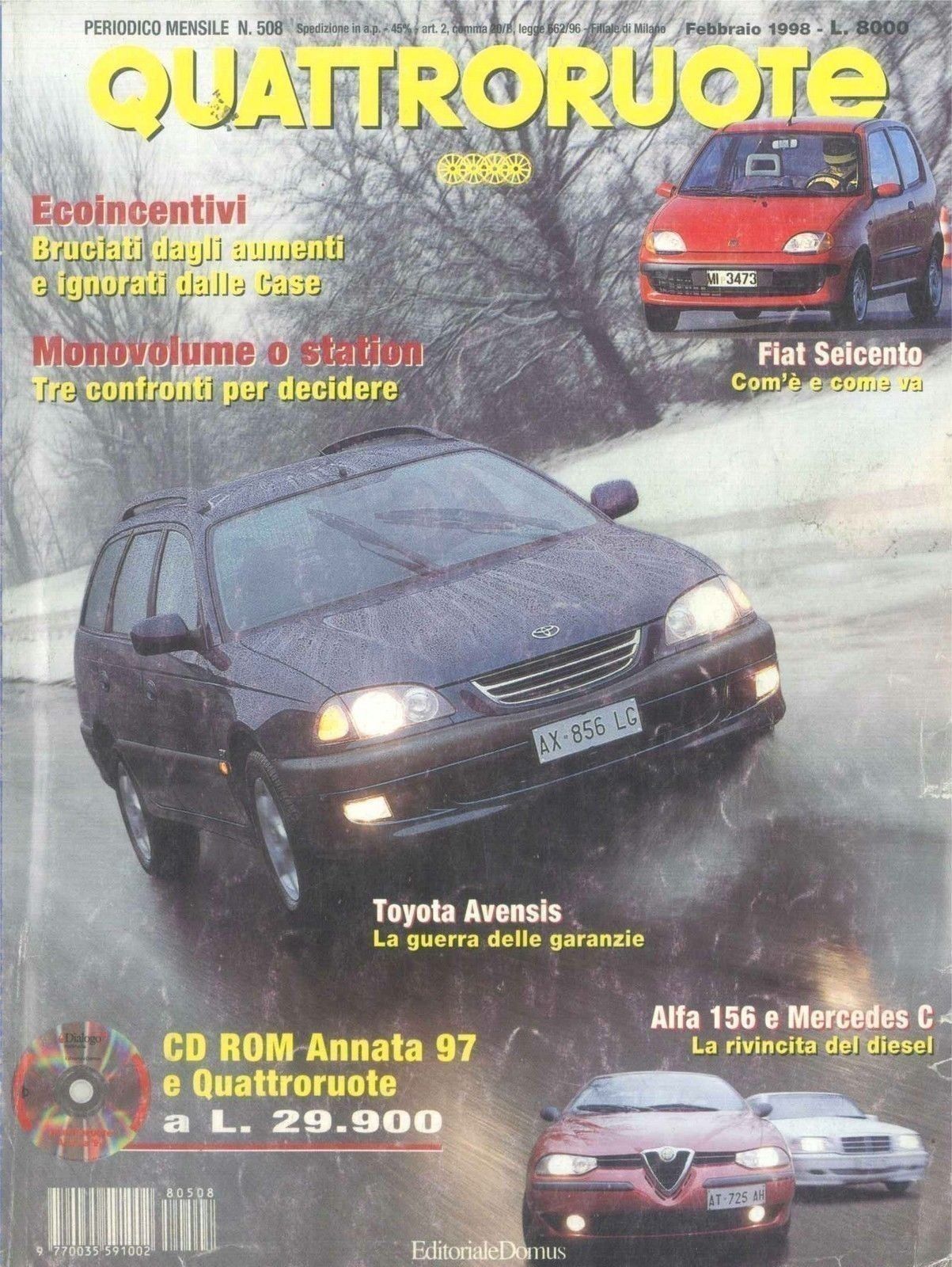 QUATTRORUOTE N 508 - FEBBRAIO 1998