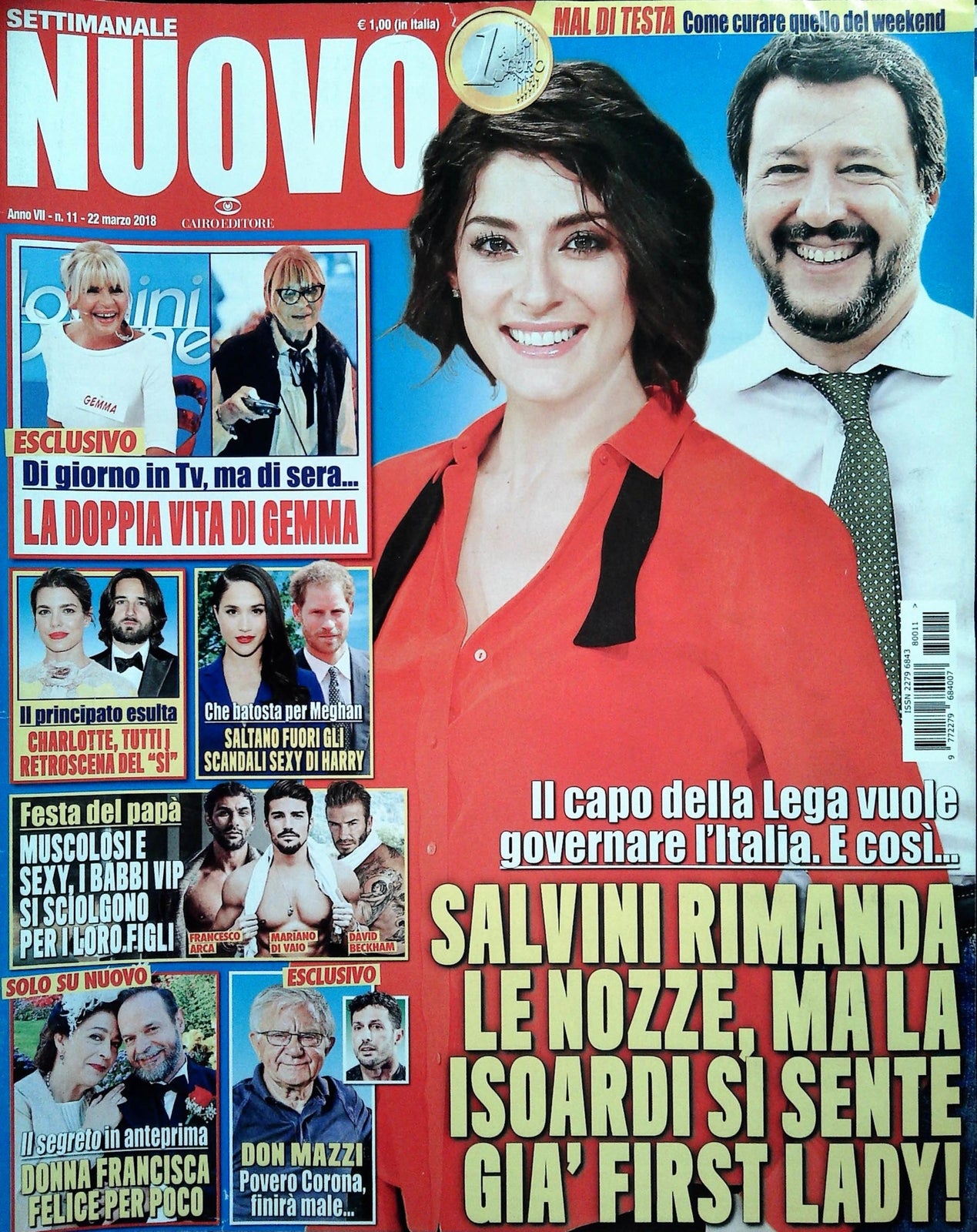SETTIMANALE NUOVO 22 MARZO 2018-SALVINI ISOARDI-GEMMA-CHARLOTTE-DON MAZZI