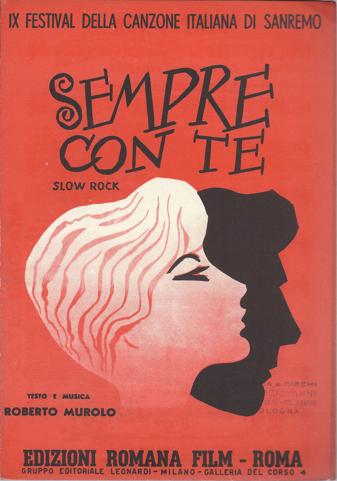 SEMPRE CON TE (Roberto Murolo) # SPARTITO - SANREMO 1959