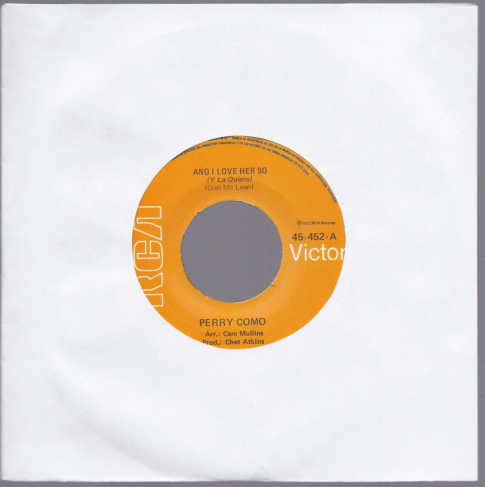 AND I LOVE HER SO - LOVE LOOKS SO GOOD ON YOU # PERRY COMO - Edizione Venezuela