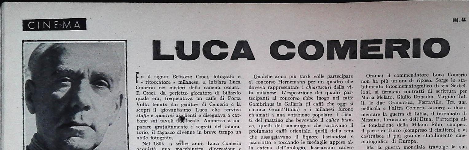 LUCA COMERIO - CLIPPING-RITAGLI DI GIORNALE
