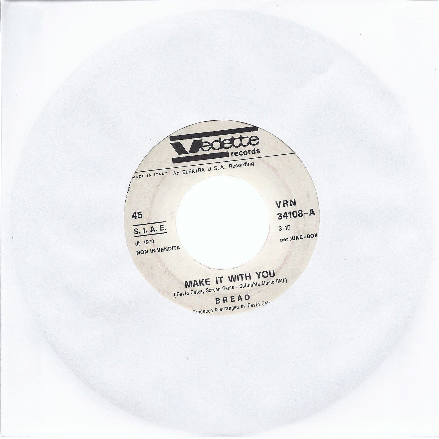 MAKE IT WITH YOU - WHY DO YOU KEEP ME WAITING # BREAD - Edizione per Juke Box