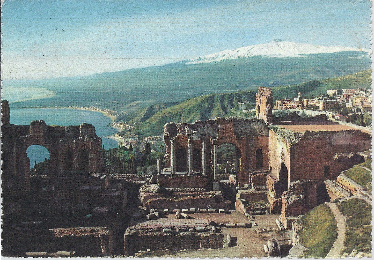 TAORMINA - SCENA DEL TEATRO GRECO - V1960 - (opaca)