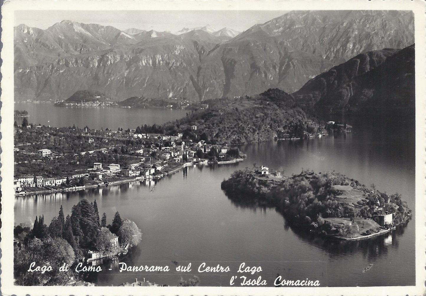 LAGO DI COMO - PANORAMA SUL CENTRO LAGO - L'ISOLA COMAC