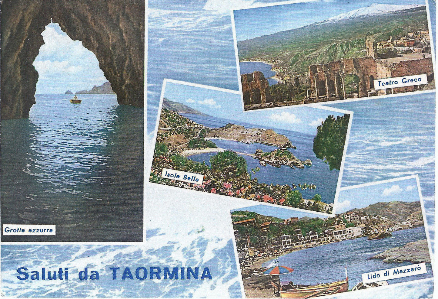 TAORMINA - SALUTI - 4 VEDUTE - V1966