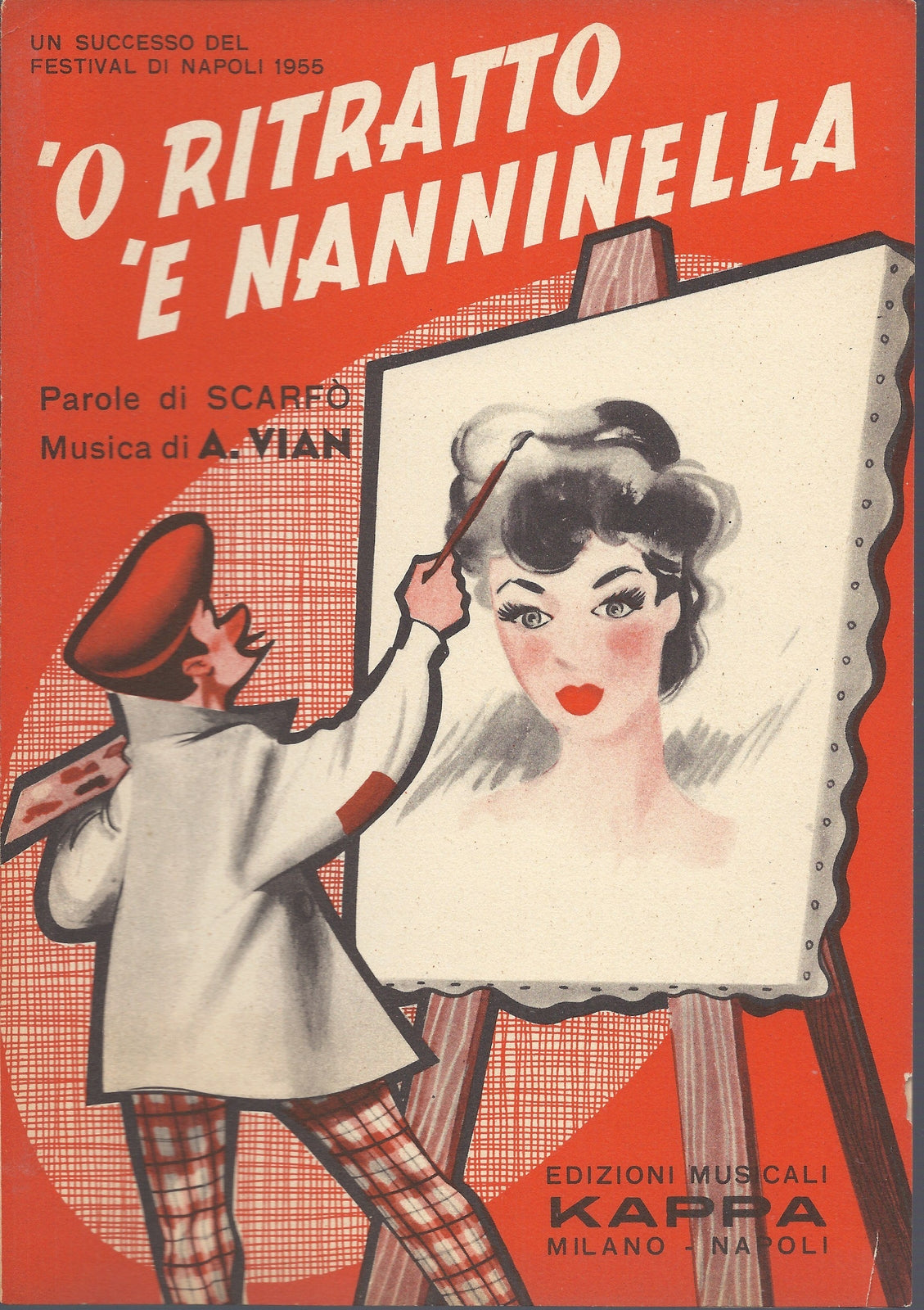 'O RITRATTO 'E NANNINELLA Scarfo' - A. Vian -- SPARTITO Festival di Napoli 1955