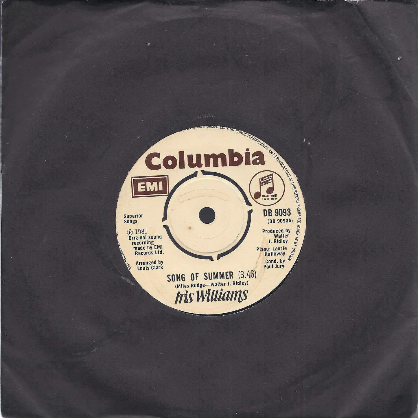 SONG OF SUMMER - ALL OR NOTHING AT ALL # IRIS WILLIAMS