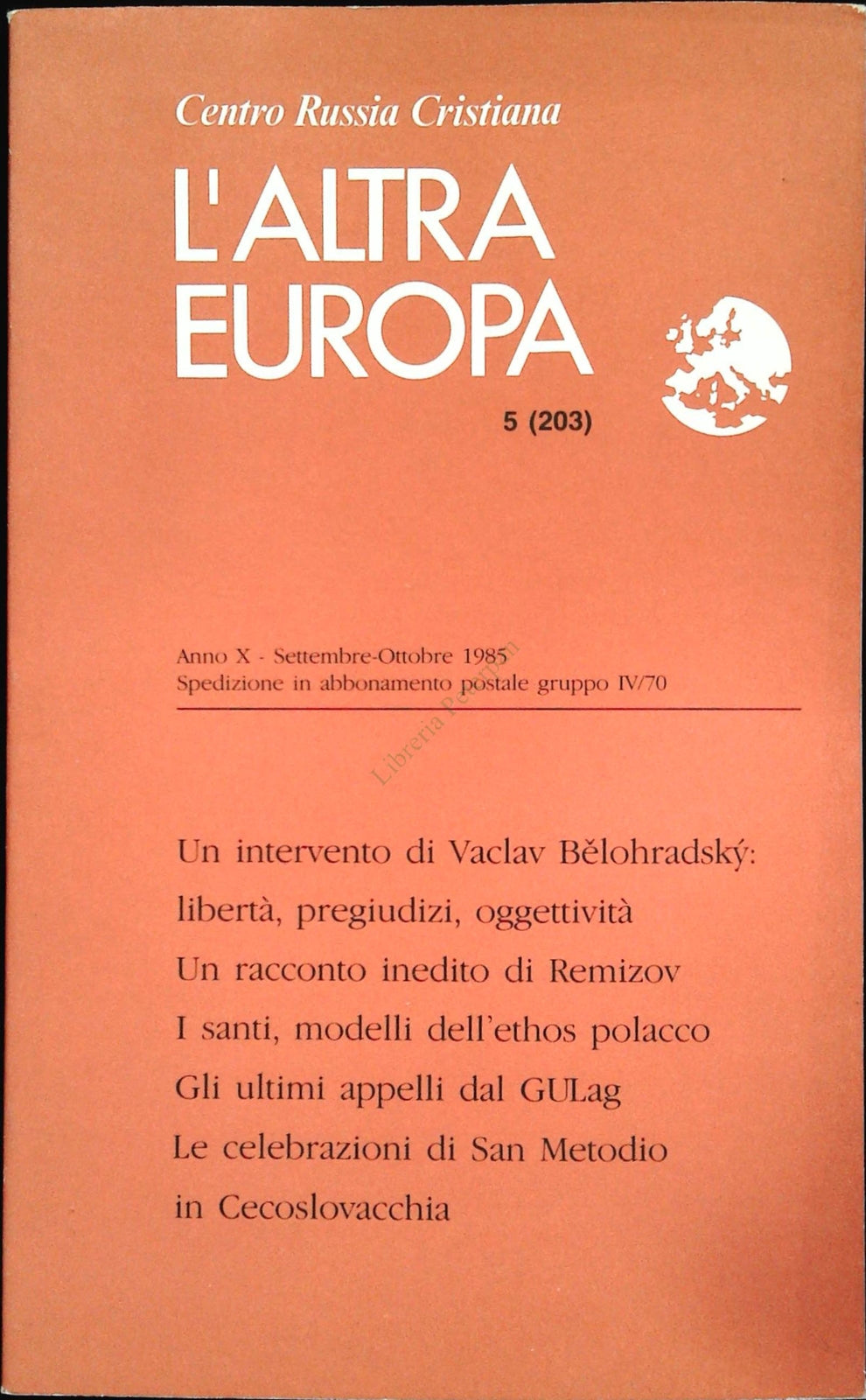 L'ALTRA EUROPA N. 203 - SETTEMBRE OTTOBRE 1985