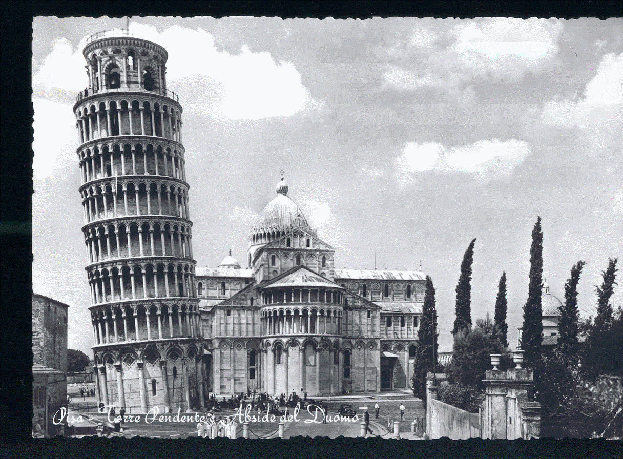 PISA - TORRE PENDENTE E ABSIDE DEL DUOMO - V1955