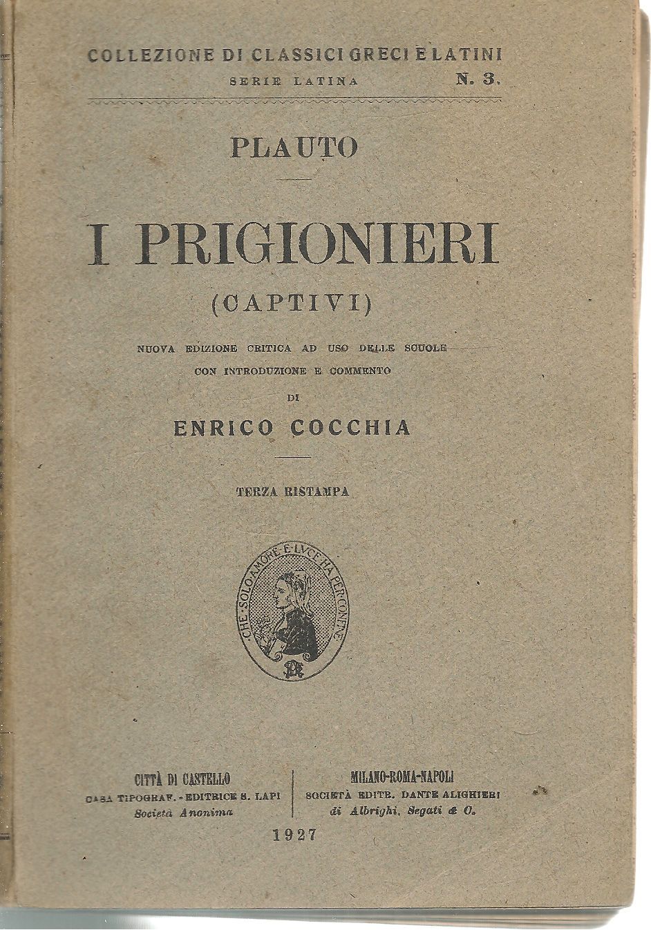 I PRIGIONIERI - PLAUTO - LATIN TEXT