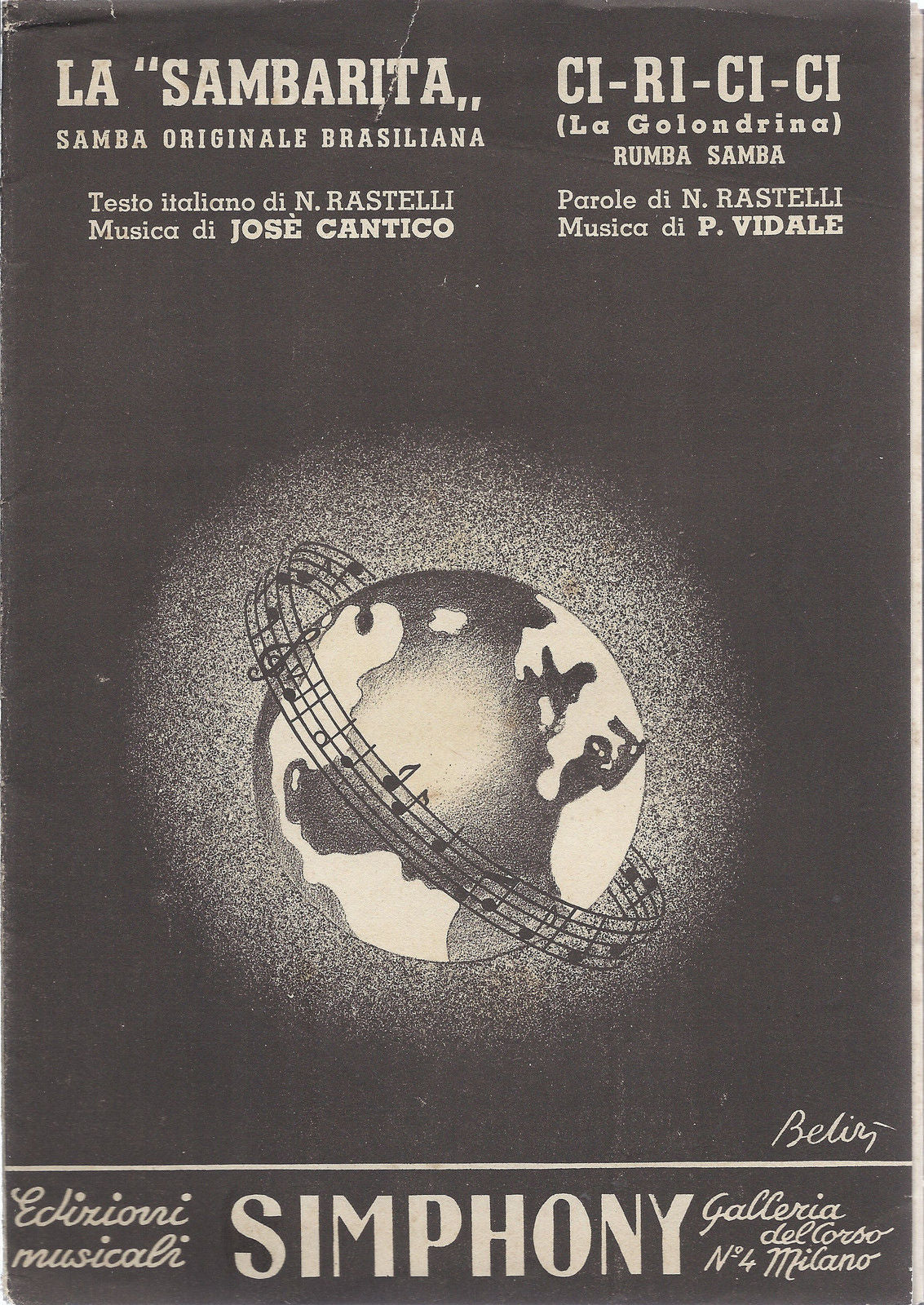 LA "SAMBARITA" J. Cantico - CI-RI-CI-CI (La Golondrina) Vidale # SPARTITO