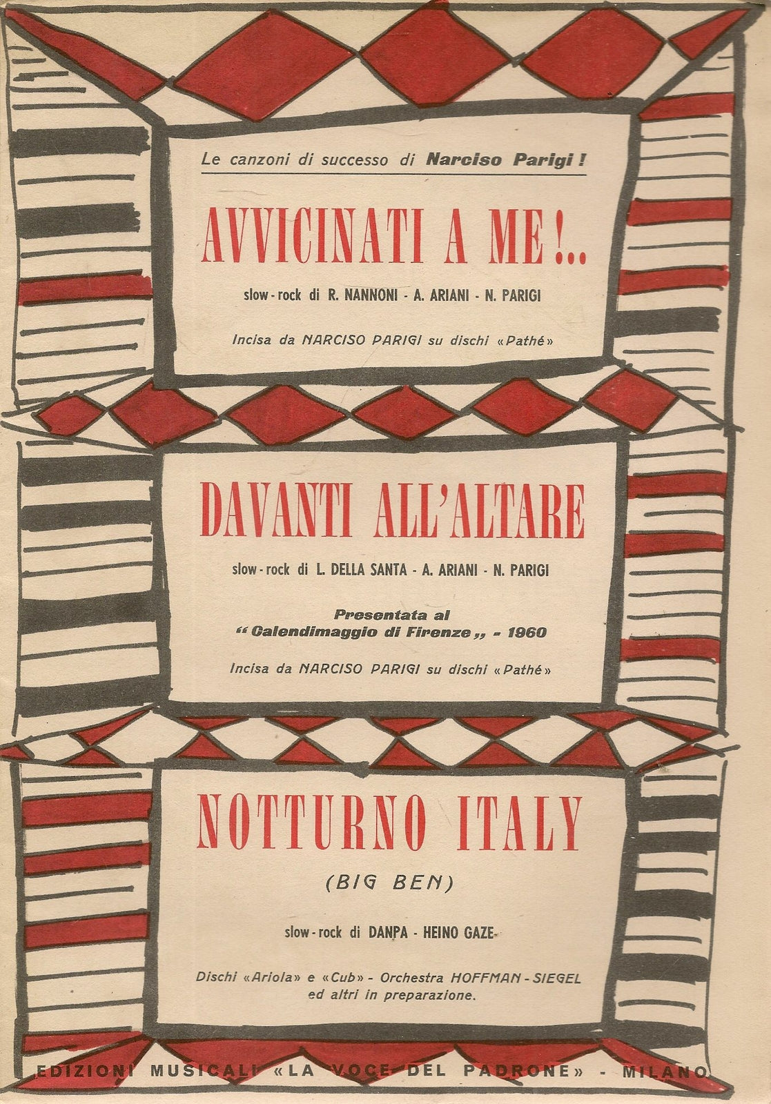 AVVICINATI A ME- DAVANTI ALL'ALTARE- NOTTURNO ITALY - SPARTITO-SHEET MUSIC