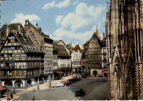 STRASBOURG - PLACE DE LA CATHEDRALE - WATERCOLOR