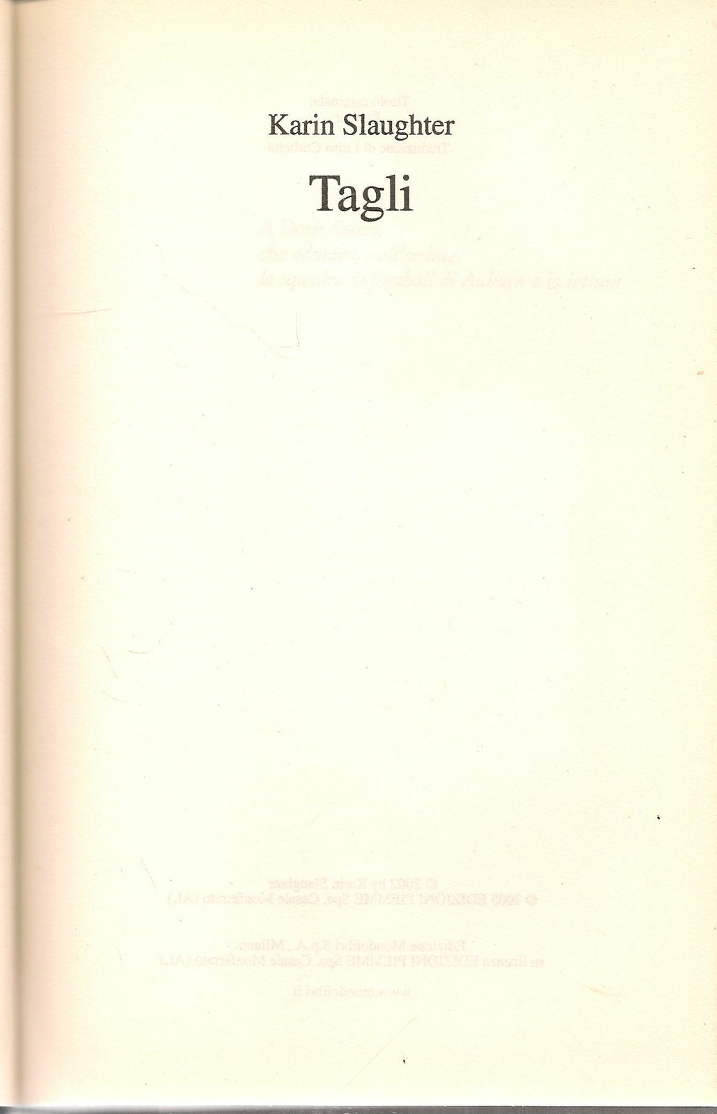 TAGLI - KARIN SLAUGHTER